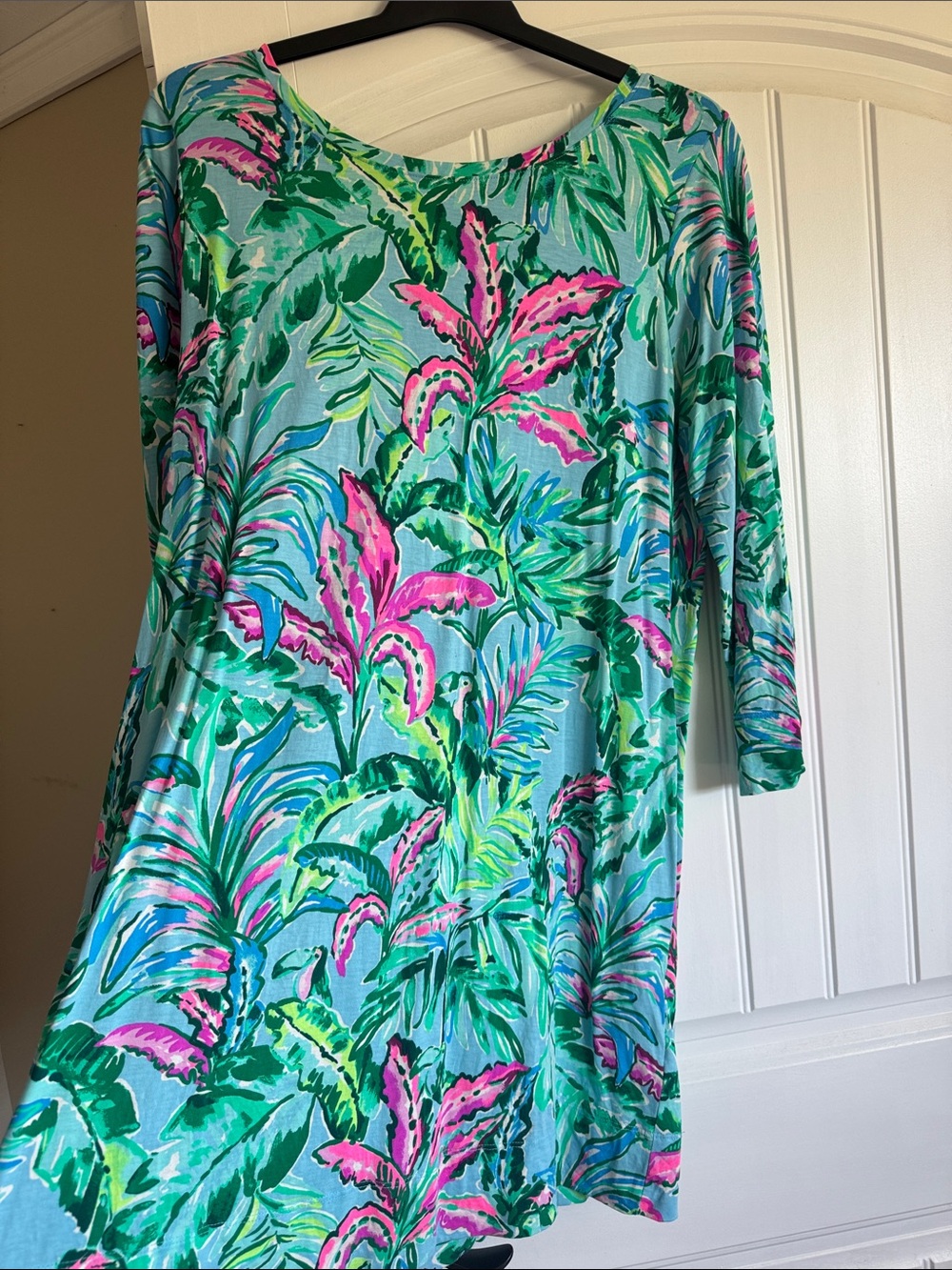 Lilly Pulitzer Aqua, Pink & Green Tropical Print Dress